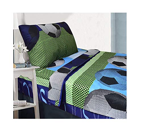 All American Collection All American Collection 3 Piece Twin Size Soccer Sheet Set, Matching Comforter and Curtain Available (SHEET SET ONLY) - Image 1