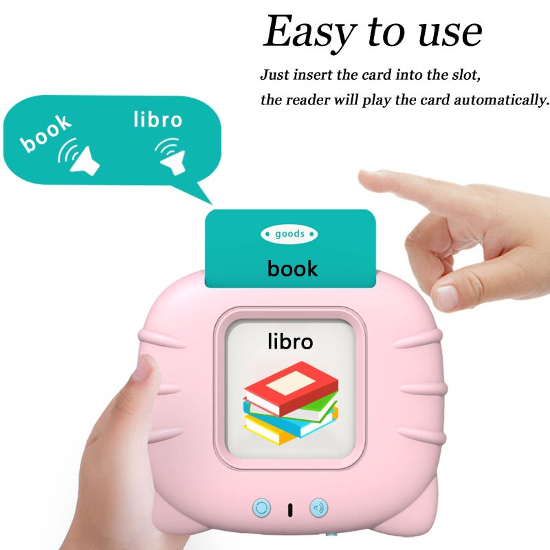 Startcan Spanish  English Talking Flash Cards for Toddlers 1 2 3 4 5 6 Audible Toys for Kids to Learn Spanish  258 Cards and 516 WordsPink - Image 3