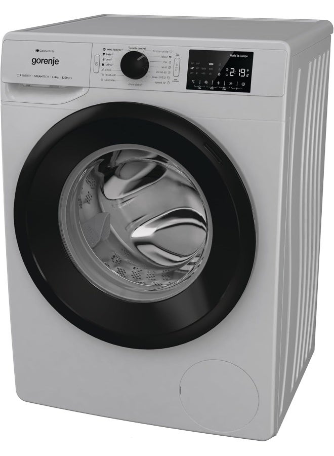 Gorenje WPNEI82A1SWA 8Kg Front Load Washing Machine – WiFi Smart Control, 1200 RPM, Inverter Motor, SteamTech, Quick & Power Wash, Grey Metallic WPNEI82A1SWA grey - Image 5