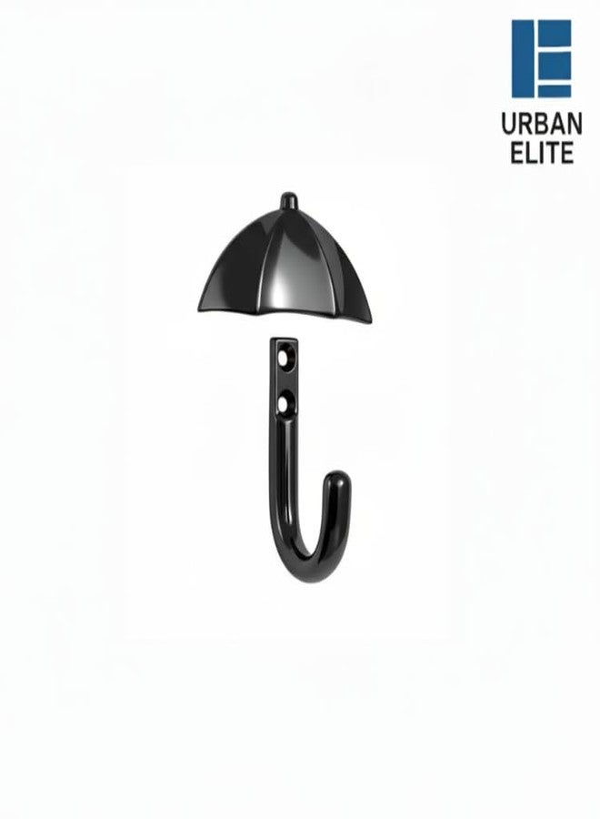 Urban Elite Heavy Duty Metal Wall Hook – Single Umbrella Design Hook for Hanging Towels, Clothes, Keys & Accessories – Decorative Black Wall Hanger for Bathroom, Kitchen & Entryway (1 Pc) - Image 4
