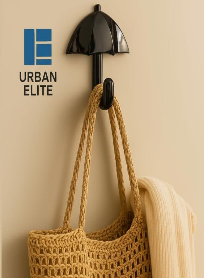 Urban Elite Heavy Duty Metal Wall Hook – Single Umbrella Design Hook for Hanging Towels, Clothes, Keys & Accessories – Decorative Black Wall Hanger for Bathroom, Kitchen & Entryway (1 Pc) - Image 3