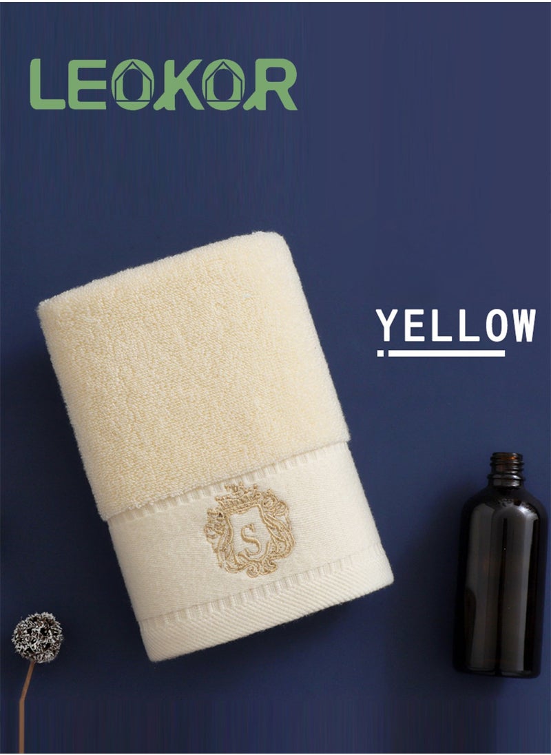 LEOKOR 3PCS Cotton Bath Towel Set Fast Absorbent Skin-friendly and Soft Bath Towel*1PCS and 2PCS Towels Beige  - Image 3