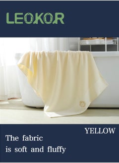 LEOKOR 3PCS Cotton Bath Towel Set Fast Absorbent Skin-friendly and Soft Bath Towel*1PCS and 2PCS Towels Beige  - Image 4