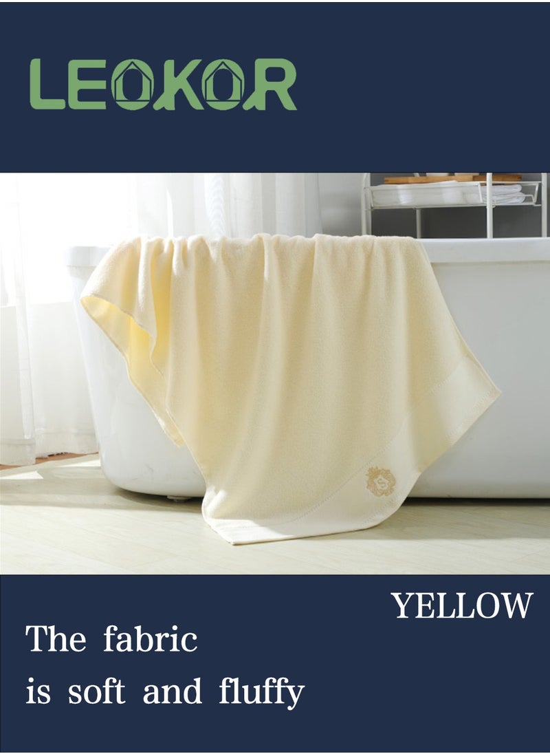 LEOKOR 3PCS Cotton Bath Towel Set Fast Absorbent Skin-friendly and Soft Bath Towel*1PCS and 2PCS Towels Beige  - Image 4