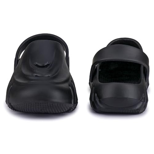 BERSACHE Mens Lightweight Stylish Clog Sole (Black), 6 UK - Image 3