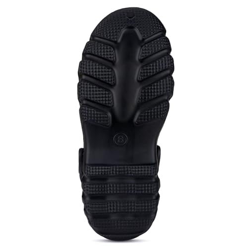 BERSACHE Mens Lightweight Stylish Clog Sole (Black), 6 UK - Image 4