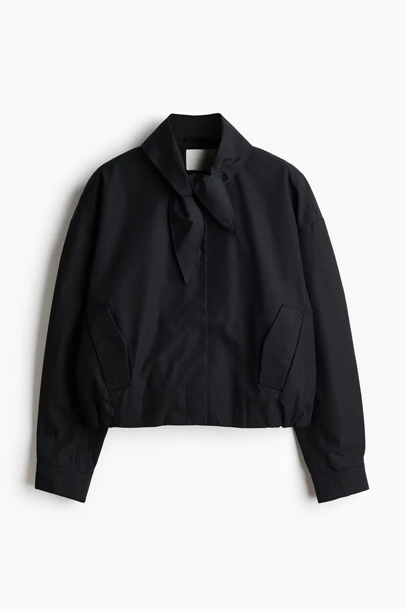 H&M  Scarf-collar bubble-hem jacket for Women | Best Price UAE