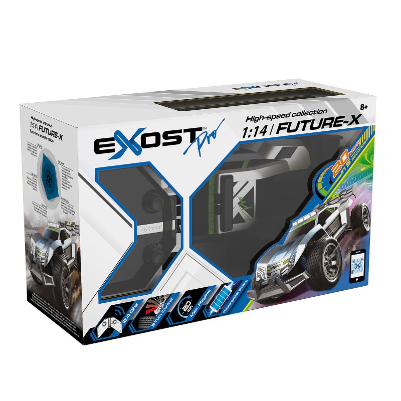 Exost Pro Future-X High-Speed RC Stunt Car (1:14, Silver) - Image 1