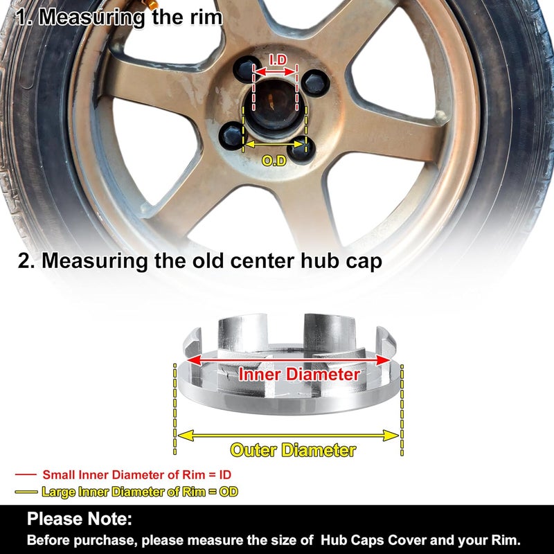 ACROPIX 53mm 6 Clips Wheel Rim Hub Center Caps Cover Silver Tone - Pack of 4 - Image 3
