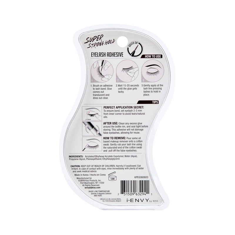 i.Envy Kiss I Envy Eyelash Adhesive Super Strong Hold Clear 0.176 Ounce ( Pack of 2) - Image 3
