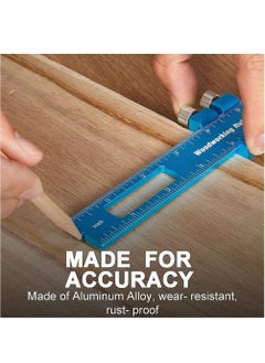 Y&D Woodworking Ruler 3 Pcs Precision Pocket Metal Slide Stop T-Track Mark Measuring Tape for Accurate Measurement of Object Size  - Image 2