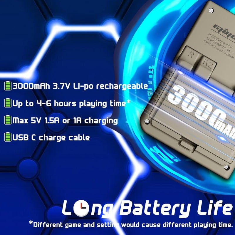 FINGEREVO وحدة تحكم ألعاب محمولة Miyoo Mini Plus OnionOS مقاس 3.5 بوصة وشاشة 640*480 وبطارية 3000 مللي أمبير في الساعة Miyoo-Mini+ مع حقيبة محمولة باللون الرمادي القديم - Image 4