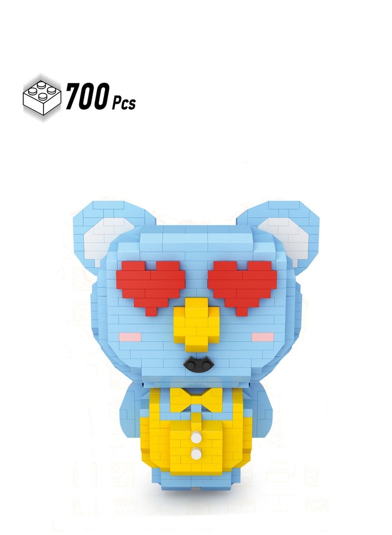700pcs Blue Bear Model Set Assembling Building Blocks Creative Diy Building Assembling Toys Children Adult Home Furnishings - Image 1