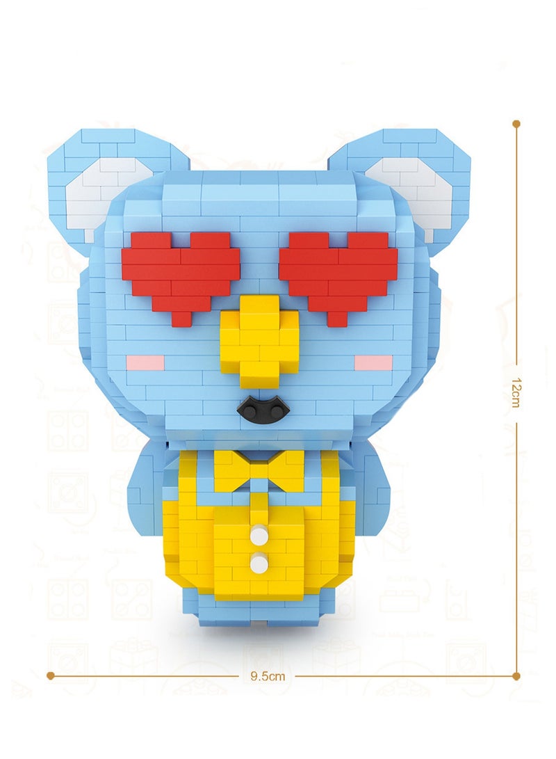 700pcs Blue Bear Model Set Assembling Building Blocks Creative Diy Building Assembling Toys Children Adult Home Furnishings - Image 2