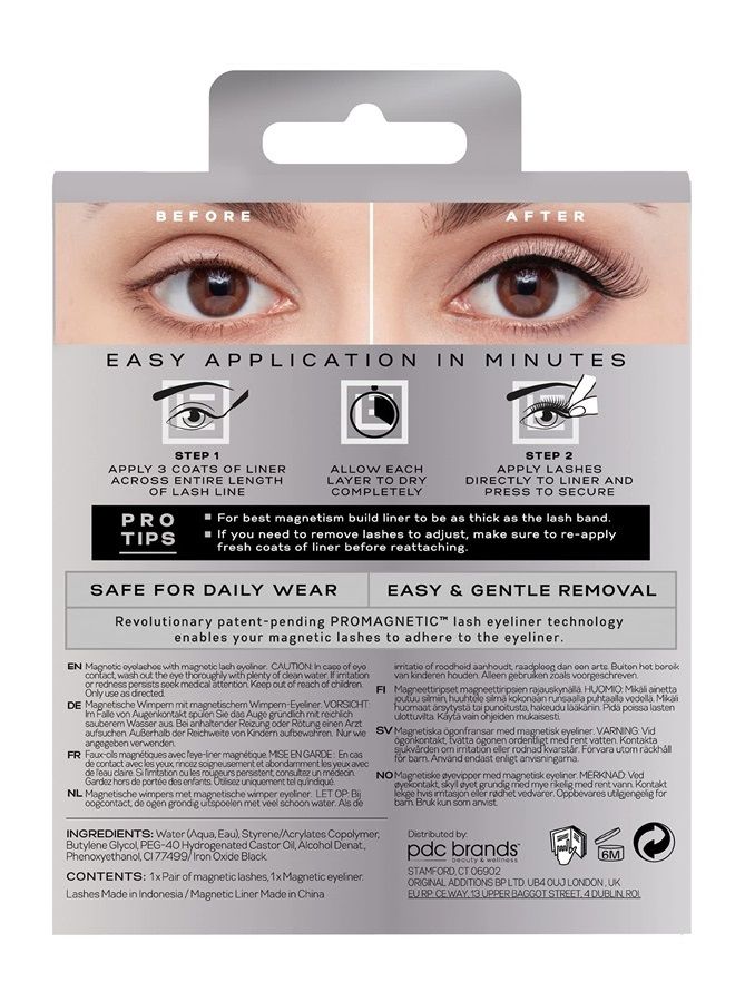 EYLURE PROMAGNETIC Eyeliner & Lash Kit, No 007 Natural Fiber Eyelashes, Black - Image 1