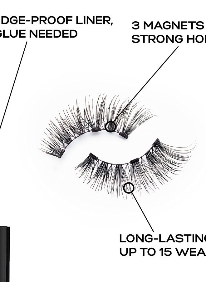 EYLURE PROMAGNETIC Eyeliner & Lash Kit, No 007 Natural Fiber Eyelashes, Black - Image 3