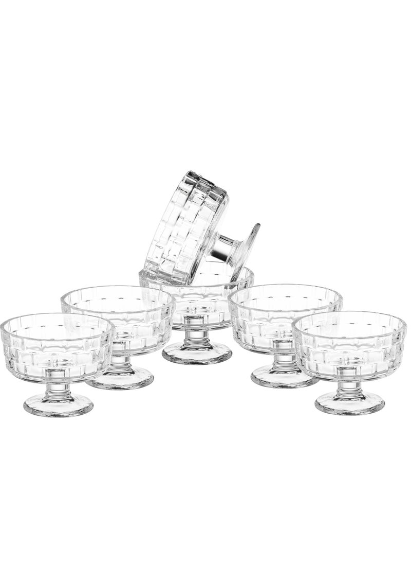 Blinkmax A transparent glass yogurt set for dessert and ice cream, 6 pieces  - Image 1