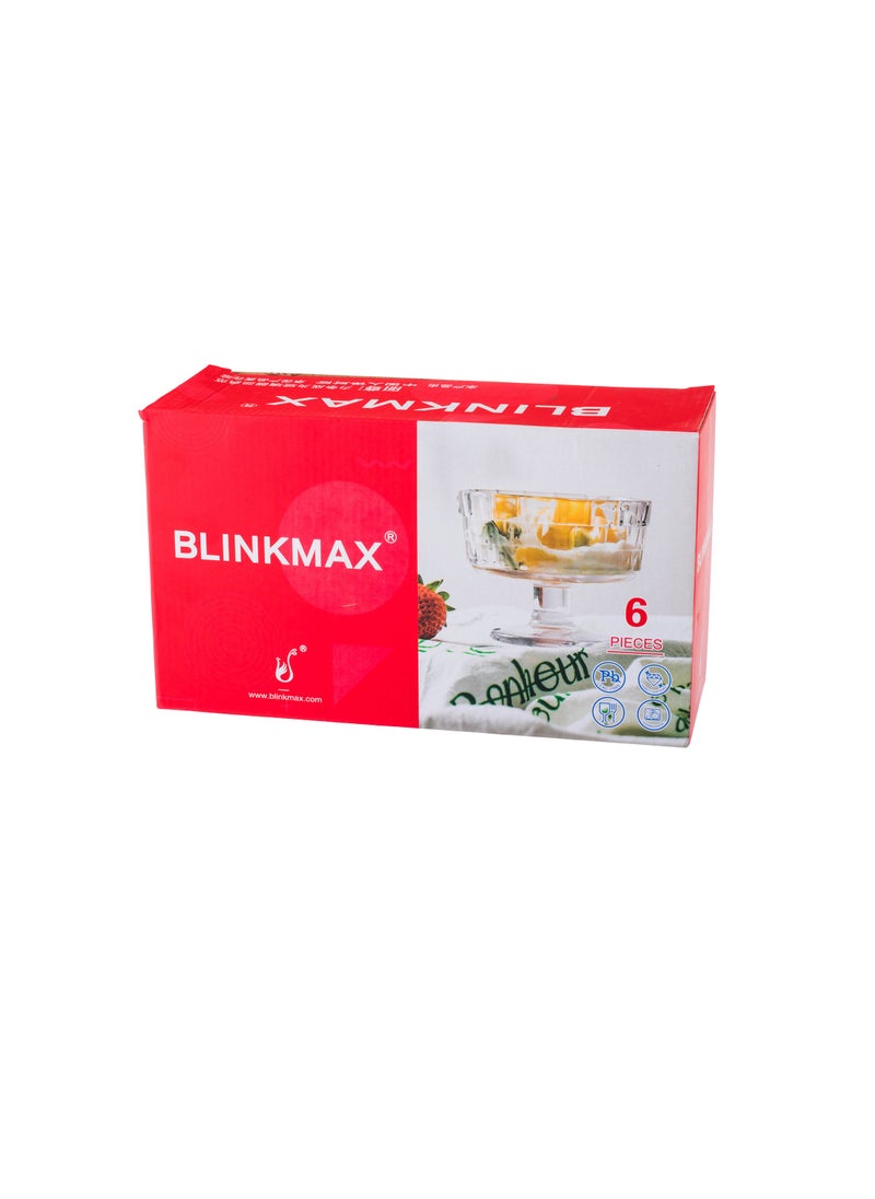 Blinkmax A transparent glass yogurt set for dessert and ice cream, 6 pieces  - Image 2