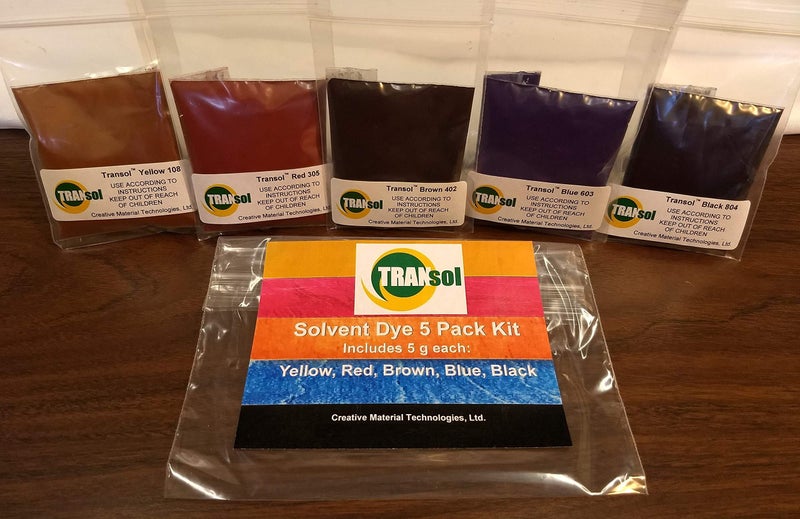 Transol Wood Dye – Powdered Solvent 5 Color Kit – Wood Stain Kit (25 Grams) - Image 1