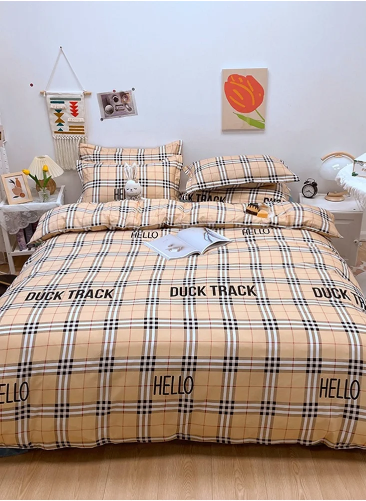EHOME Four-piece Bedding Set Microfiber Soft Quilt Set With 1 Quilt Cover 1 Flat Sheet And 2 Pillowcases 1.8m Bed（180*220cm）