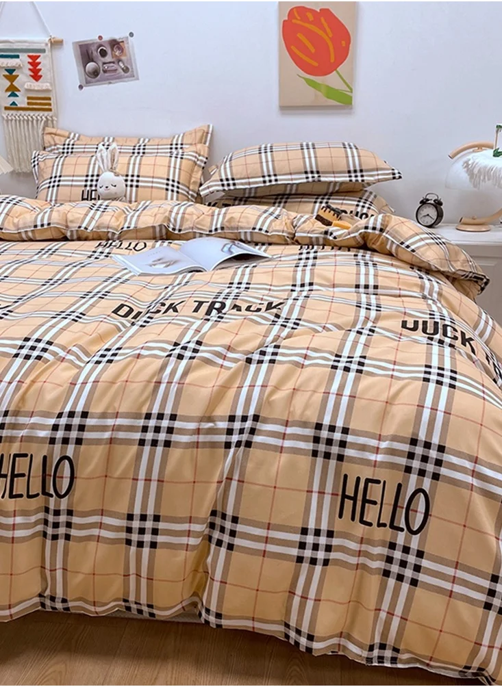 EHOME Four-piece Bedding Set Microfiber Soft Quilt Set With 1 Quilt Cover 1 Flat Sheet And 2 Pillowcases 1.8m Bed（180*220cm）