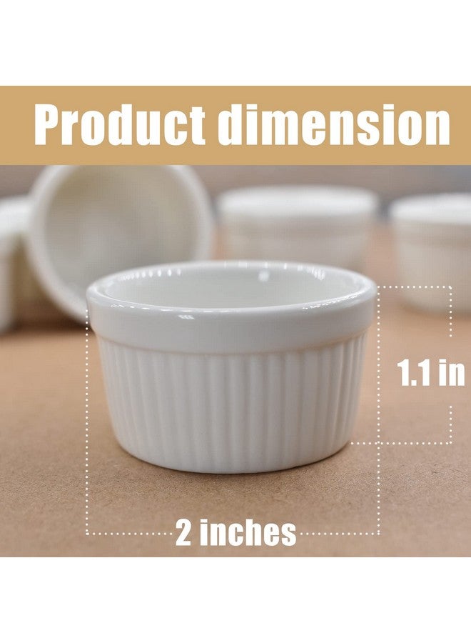 بي او اي اي اي مجموعة من 6 أطباق رامكين صغيرة قابلة للتكديس من BOEEA - طبق سوفليه بورسلين سعة 30 مل، طقم أكواب حلوى صغيرة، صلصة غمس، آمنة للاستخدام في الميكروويف والفرن، لون أبيض (الطراز A) - Image 4