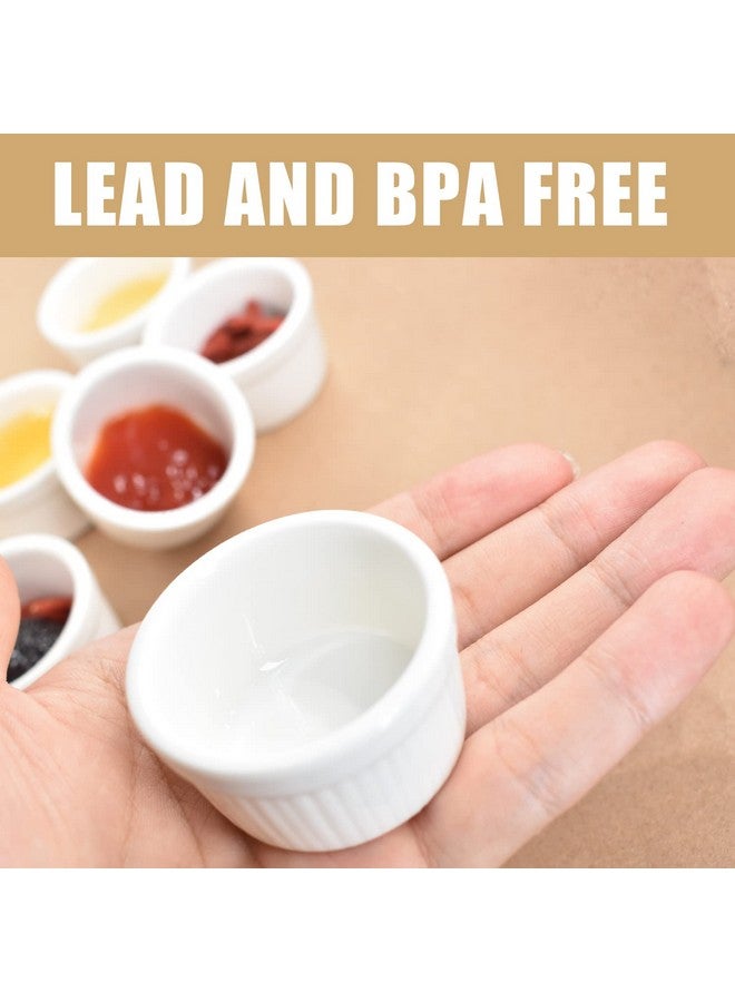 بي او اي اي اي مجموعة من 6 أطباق رامكين صغيرة قابلة للتكديس من BOEEA - طبق سوفليه بورسلين سعة 30 مل، طقم أكواب حلوى صغيرة، صلصة غمس، آمنة للاستخدام في الميكروويف والفرن، لون أبيض (الطراز A) - Image 5