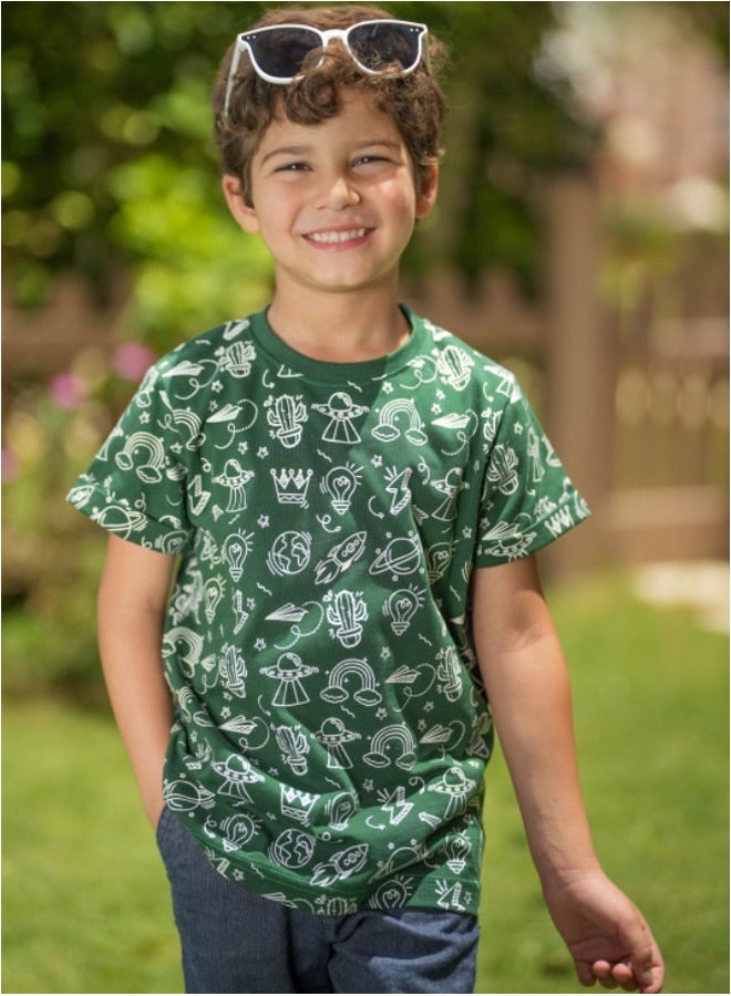 كاكتوس تي شيرت Icons - أخضر غامق - Image 1