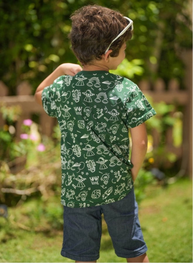 كاكتوس تي شيرت Icons - أخضر غامق - Image 2