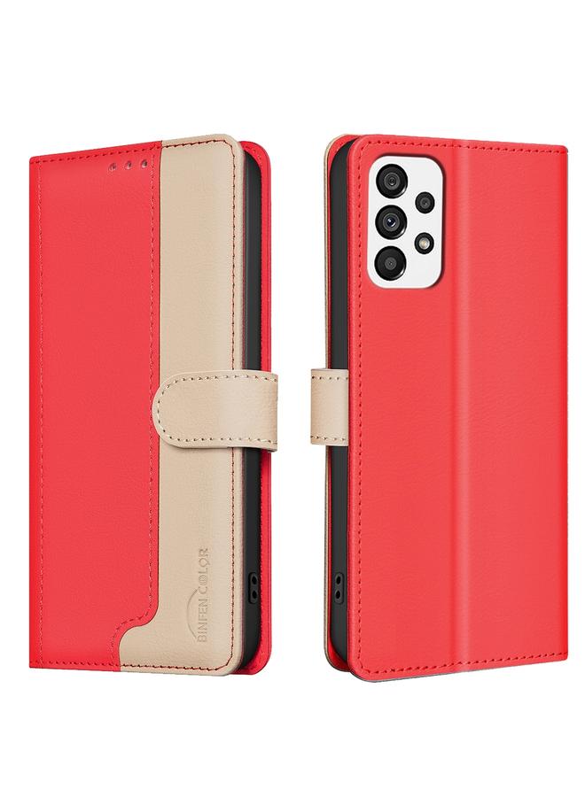 S-TOP Case For Samsung Galaxy A33 Color Matching RFID Anti-theft Leather Phone Case - Image 1