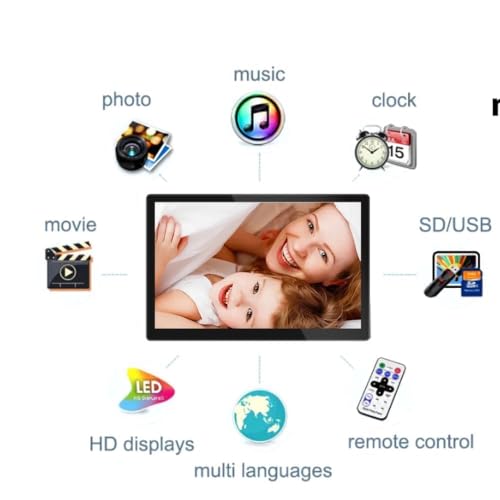 Miracle Digital 17 Inch Hi-def Digital Frame,Reso 1280p*800p Support SD Card,USB,Mini HDMI for Fast Transfer| Play Photos Slide Show,Video,Audio,Calendar | inBuilt 8GB Memory, 2GB RAM - Image 2