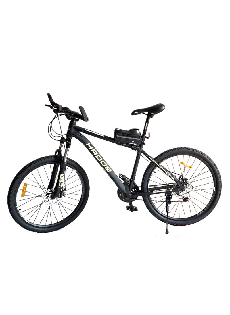 HADOR Steer Aluminum Frame 21-Speed Front Assistant Bike, 26-Inch Size, black&yellow  - Image 1