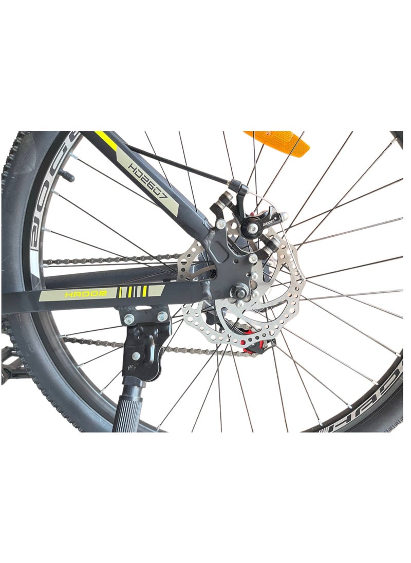 HADOR Steer Aluminum Frame 21-Speed Front Assistant Bike, 26-Inch Size, black&yellow  - Image 3