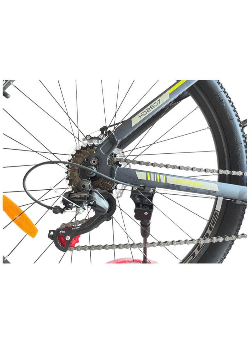HADOR Steer Aluminum Frame 21-Speed Front Assistant Bike, 26-Inch Size, black&yellow  - Image 4