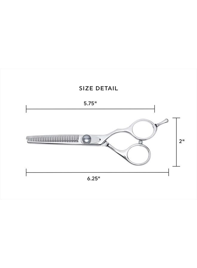 Cricket S2 T-30 Thinning Shears Professional Stylist Barber Hair Cutting Scissors, Removes Bulk, Convex Edge, Hand Polished Swedish Steel - Image 2