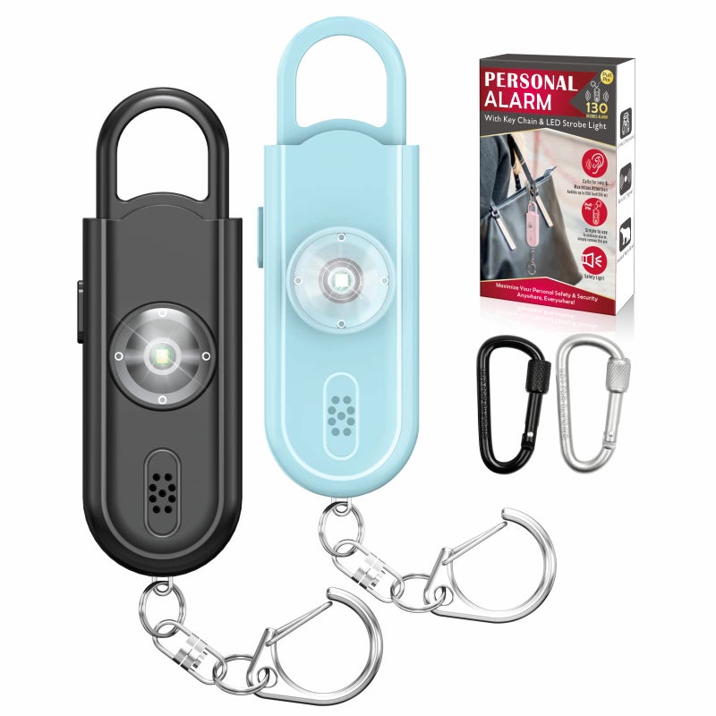 VIGOROAD Safe Sound Personal Alarm, 2 Pack 130 dB Loud Siren Song Emergency Security Alarm Keychain with Strobe LED Light, Personal Sound Safety Siren for Women, Men, Children, Elderly - Image 1