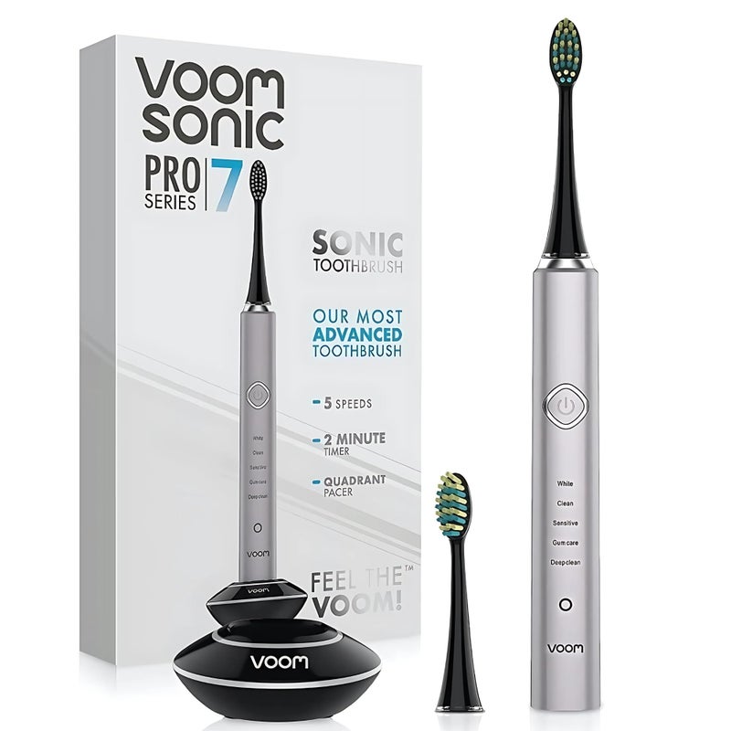 Voom Sonic Pro 7 Electric Toothbrush for Adults Sonicare Electric Toothbrush with 40000 VPM w 5 Deep Clean Modes Rechargeable Toothbrushes Fast Charge 4 Hours Last 8Weeks