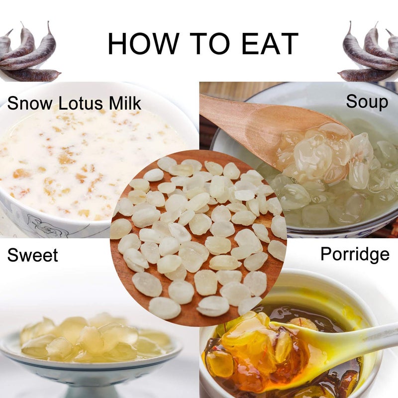 DABC OAK LAND Wild Peach Gum Snow Swallow Snow Lotus Seed Saponified Rice Beauty Detox and Dampness Set 100 Natural Boosting for Skin  Health Food Additives Free 8OZ each bag total 24 OZ - Image 3