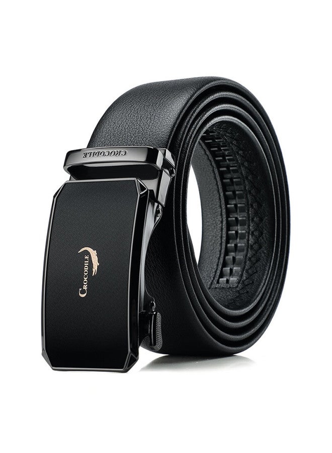 Crocodile New Year Gift Napa Grain Top-grain Leather Men's Belt With Automatic Buckle, Waistband Gift For Men, Boxed Set - Image 3