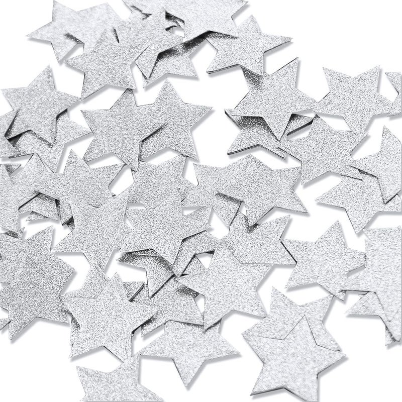 Aonor Silver Glitter Stars Confetti for Wedding Birthday Decorations 300pcs