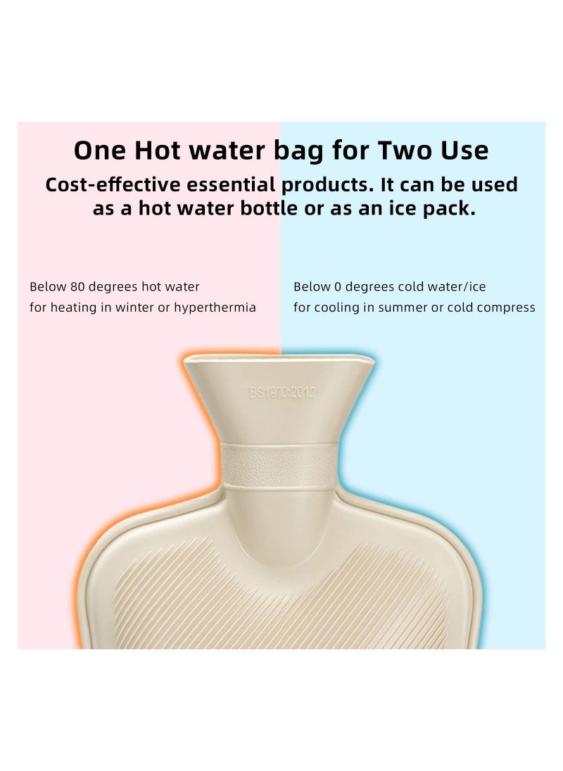 MARK STORE Hot Water Bag with Soft Cover 2 Liter, Classic Rubber Hot Water Bag for Cramps, Neck, Shoulders Pain Relief, Hot Cold Pack for Hot and Cold Therapy and Feet Warmer  - Image 4