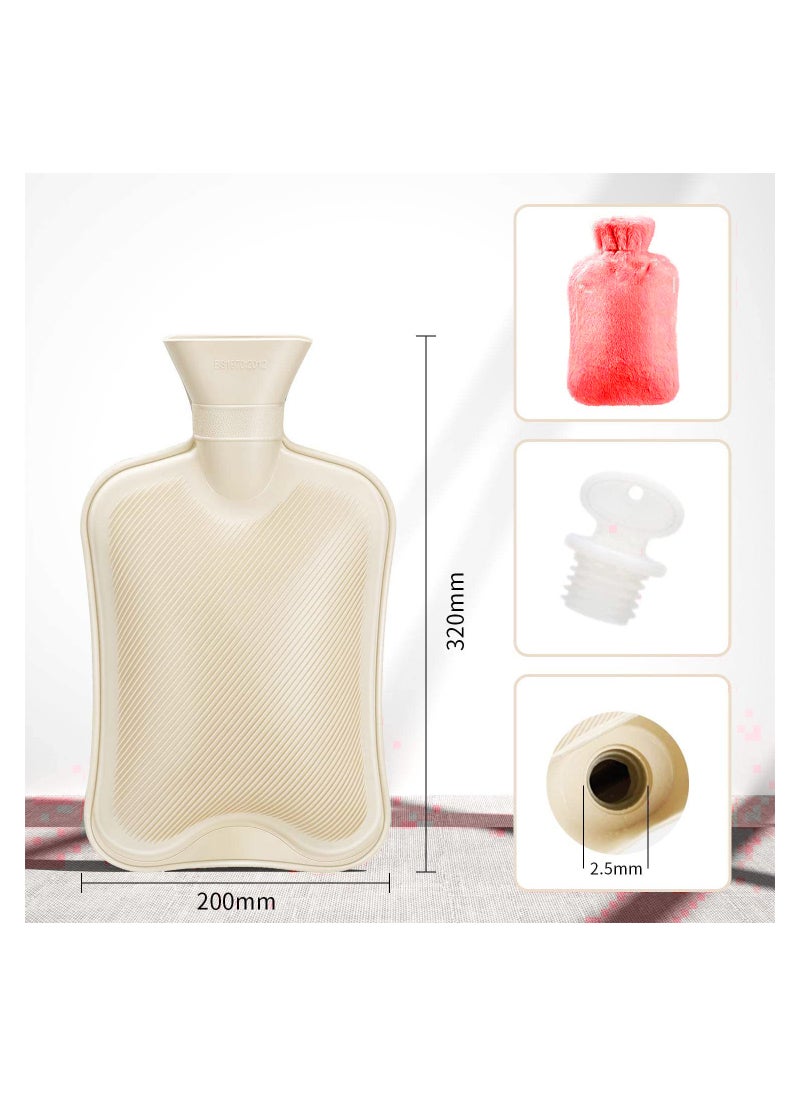 MARK STORE Hot Water Bag with Soft Cover 2 Liter, Classic Rubber Hot Water Bag for Cramps, Neck, Shoulders Pain Relief, Hot Cold Pack for Hot and Cold Therapy and Feet Warmer  - Image 2