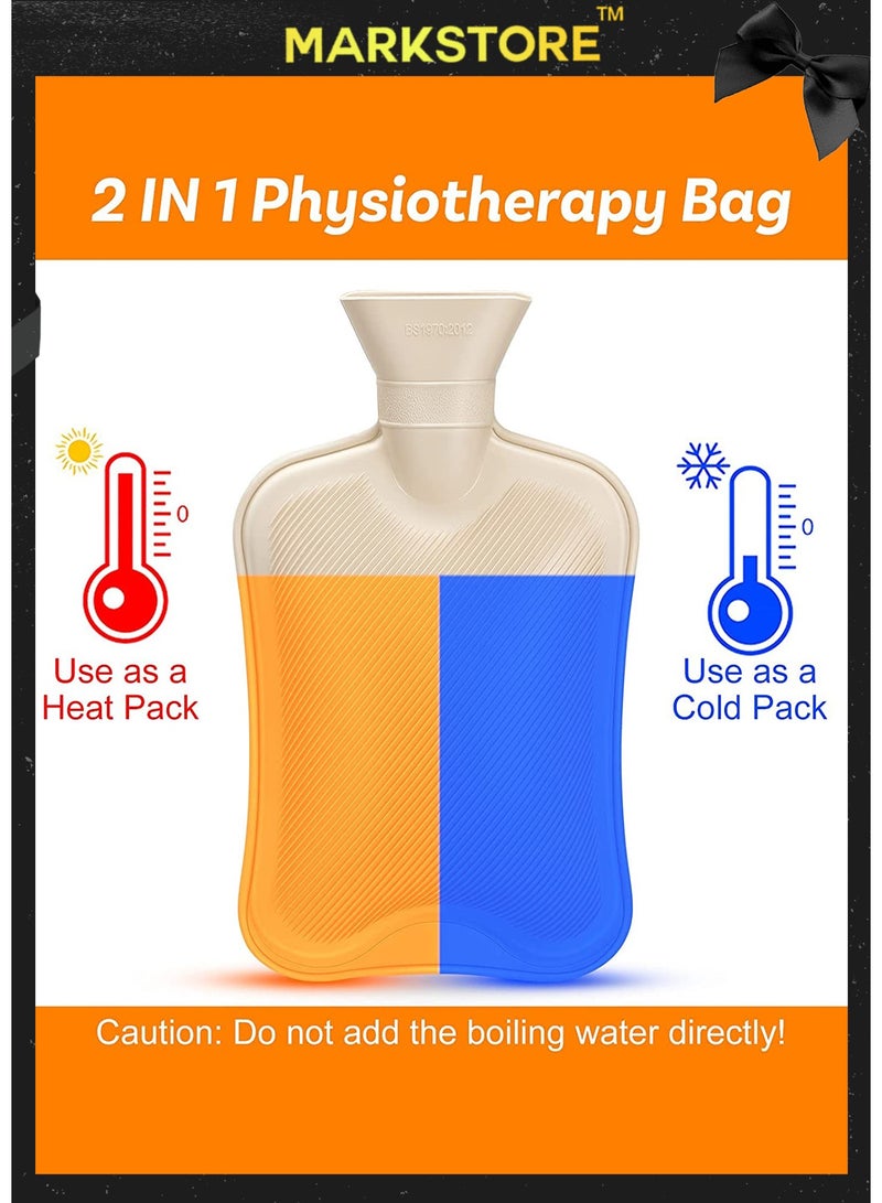 MARK STORE Hot Water Bag with Soft Cover 2 Liter, Classic Rubber Hot Water Bag for Cramps, Neck, Shoulders Pain Relief, Hot Cold Pack for Hot and Cold Therapy and Feet Warmer - Image 5