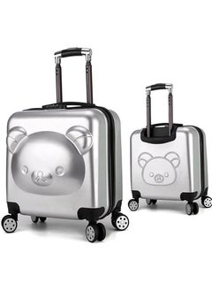 CityRiya-Long Kids Luggage Children's Travel Suitcase Kids Carry On Luggage 20 Inch Travel Luggage Hardside Rolling Suitcase Trolley Bag Case for Boys Toddlers Children Silver  - Image 1