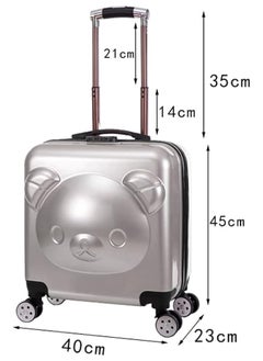 CityRiya-Long Kids Luggage Children's Travel Suitcase Kids Carry On Luggage 20 Inch Travel Luggage Hardside Rolling Suitcase Trolley Bag Case for Boys Toddlers Children Silver  - Image 2