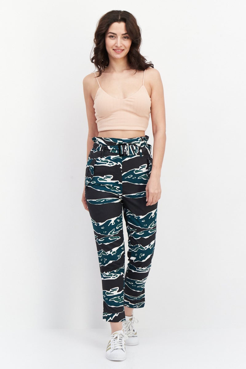 G-Star RAW Women Regular Fit Camouflage Print Straight Pant, Green - Image 2
