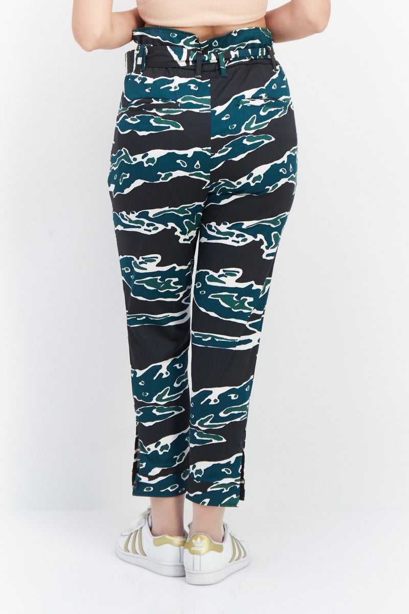 G-Star RAW Women Regular Fit Camouflage Print Straight Pant, Green - Image 4