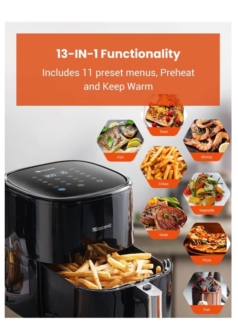 Proscenic T22 Air Fryer, Smart Air Fryer 5L with 13 Presets & Shake Reminder, LED Touch Screen, Compatible with APP & Alexa, 100+ Online Recipes, Low-Noise, Non-Stick Basket, 1500W