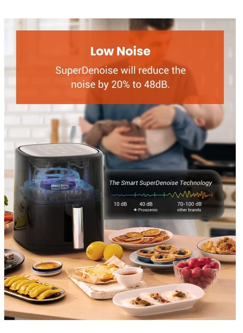 Proscenic T22 Air Fryer, Smart Air Fryer 5L with 13 Presets & Shake Reminder, LED Touch Screen, Compatible with APP & Alexa, 100+ Online Recipes, Low-Noise, Non-Stick Basket, 1500W
