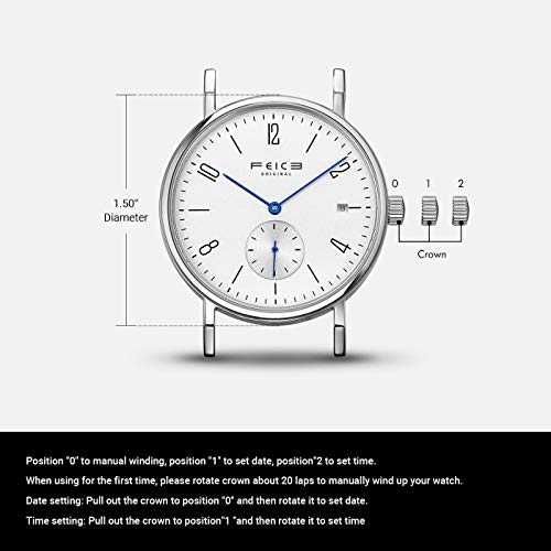 FEICE Men’s Watches Bauhaus Design Automatic Watch Waterproof Sapphire Crystal Analog Mechanical Watches for Men Women Unisex -FM201 - Image 4